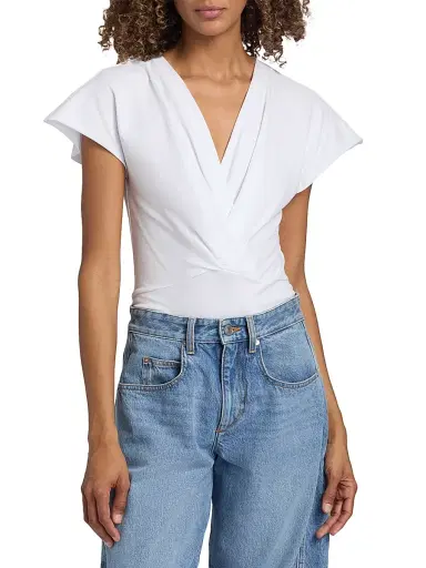 Isabel Marant Women's Nadrine Cotton Top - White | Thumbnail 6 Isabel Marant Women's Nadrine Cotton Top - White | Thumbnail 6