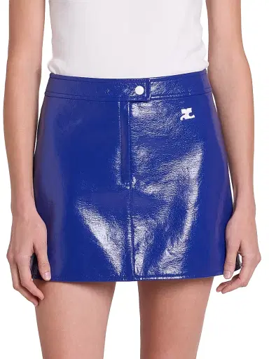 Courrèges Women's Vinyle Reedition Miniskirt - Mineral Blue | Thumbnail 3 Courrèges Women's Vinyle Reedition Miniskirt - Mineral Blue | Thumbnail 3