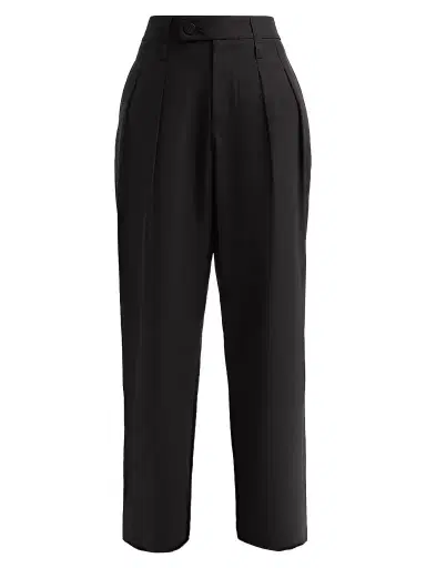 Issey Miyake Women's Fluttering Pleated Straight-Leg Ankle Pants - Black - Size Medium | Thumbnail 1 Issey Miyake Women's Fluttering Pleated Straight-Leg Ankle Pants - Black - Size Medium | Thumbnail 1