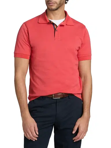 Paul Smith Men's Straight Placket Cotton Polo Shirt - Bubblegum Raspberry | Thumbnail 3 Paul Smith Men's Straight Placket Cotton Polo Shirt - Bubblegum Raspberry | Thumbnail 3