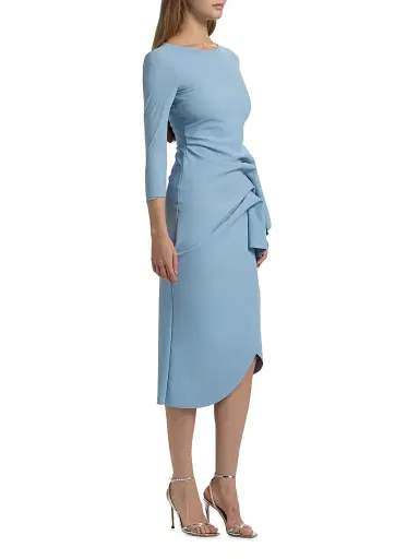 Chiara Boni La Petite Robe Women's Gathered Side Midi-Dress - Retro Blue | Thumbnail 4 Chiara Boni La Petite Robe Women's Gathered Side Midi-Dress - Retro Blue | Thumbnail 4