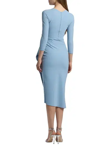 Chiara Boni La Petite Robe Women's Gathered Side Midi-Dress - Retro Blue | Thumbnail 5 Chiara Boni La Petite Robe Women's Gathered Side Midi-Dress - Retro Blue | Thumbnail 5