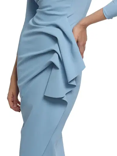 Chiara Boni La Petite Robe Women's Gathered Side Midi-Dress - Retro Blue | Thumbnail 6 Chiara Boni La Petite Robe Women's Gathered Side Midi-Dress - Retro Blue | Thumbnail 6