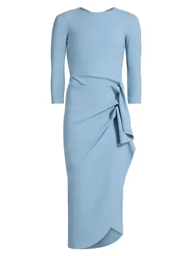 Chiara Boni La Petite Robe Women's Gathered Side Midi-Dress - Retro Blue | Thumbnail 1 Chiara Boni La Petite Robe Women's Gathered Side Midi-Dress - Retro Blue | Thumbnail 1