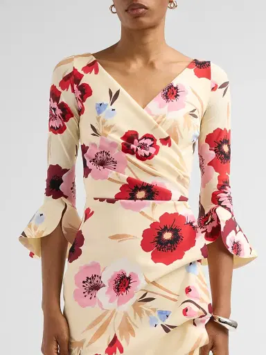 Chiara Boni La Petite Robe Women's Triana Floral Draped Midi Dress - | Thumbnail 5 Chiara Boni La Petite Robe Women's Triana Floral Draped Midi Dress - | Thumbnail 5
