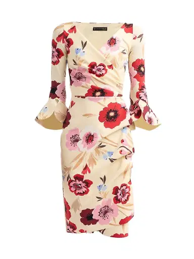 Chiara Boni La Petite Robe Women's Triana Floral Draped Midi Dress - | Thumbnail 1 Chiara Boni La Petite Robe Women's Triana Floral Draped Midi Dress - | Thumbnail 1