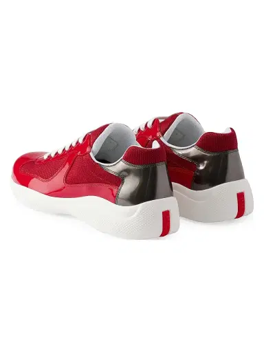 Prada Men's Patent Leather and Technical Fabric America's Cup Sneakers - Red - Size 6 | Thumbnail 3 Prada Men's Patent Leather and Technical Fabric America's Cup Sneakers - Red - Size 6 | Thumbnail 3