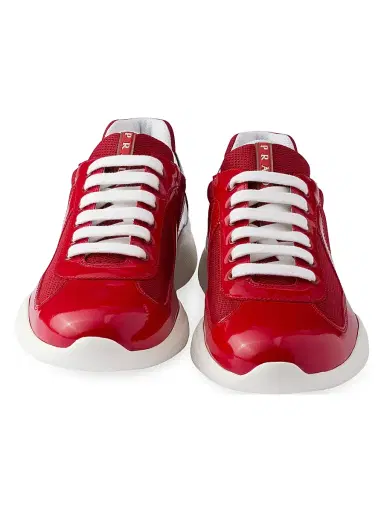 Prada Men's Patent Leather and Technical Fabric America's Cup Sneakers - Red - Size 6 | Thumbnail 4 Prada Men's Patent Leather and Technical Fabric America's Cup Sneakers - Red - Size 6 | Thumbnail 4