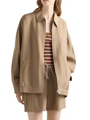 Prada Women's Striped Cotton Top - Brown - Size 10 | Thumbnail 2 Prada Women's Striped Cotton Top - Brown - Size 10 | Thumbnail 2