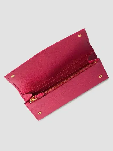 Prada Women's Saffiano Leather Wallet with Shoulder Strap - Pink | Thumbnail 6 Prada Women's Saffiano Leather Wallet with Shoulder Strap - Pink | Thumbnail 6
