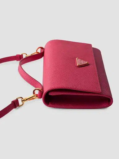 Prada Women's Saffiano Leather Wallet with Shoulder Strap - Pink | Thumbnail 7 Prada Women's Saffiano Leather Wallet with Shoulder Strap - Pink | Thumbnail 7
