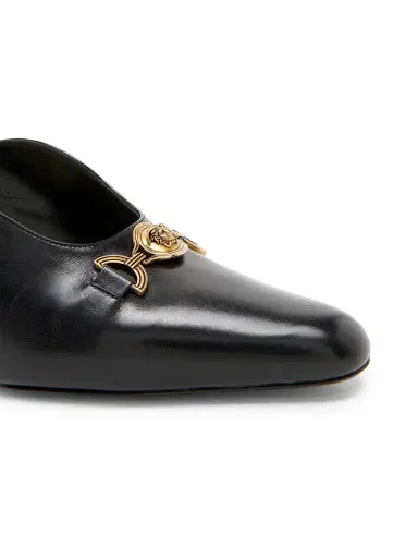 Versace Women's 90MM Medusa-Detail Leather Slingback Pumps - Black Gold | Thumbnail 5 Versace Women's 90MM Medusa-Detail Leather Slingback Pumps - Black Gold | Thumbnail 5