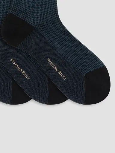 Stefano Ricci Men's 6-Pack Cotton Socks - Blue | Thumbnail 2 Stefano Ricci Men's 6-Pack Cotton Socks - Blue | Thumbnail 2