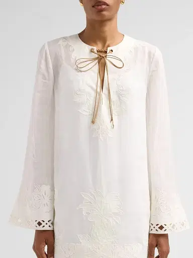 Zimmermann Women's Indra Embroidered Tunic Mini Dress | Thumbnail 5 Zimmermann Women's Indra Embroidered Tunic Mini Dress | Thumbnail 5