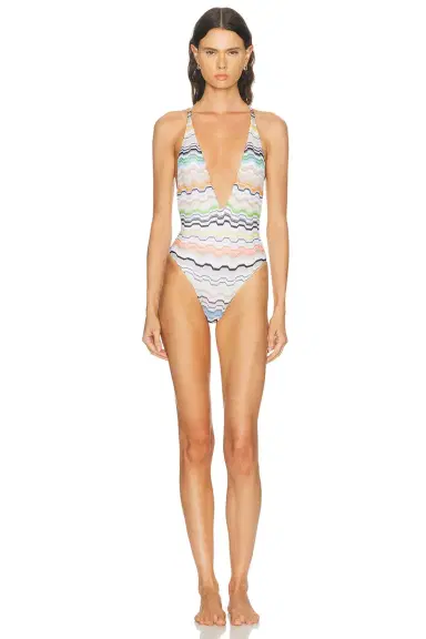 Missoni Deep V One Piece Swimsuit | Thumbnail 2 Missoni Deep V One Piece Swimsuit | Thumbnail 2