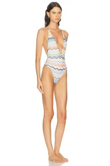 Missoni Deep V One Piece Swimsuit | Thumbnail 3 Missoni Deep V One Piece Swimsuit | Thumbnail 3