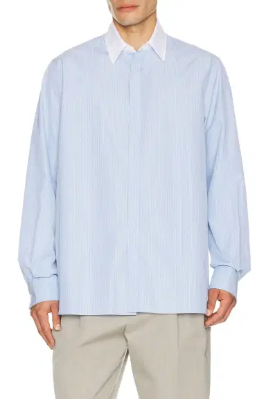 Bottega Veneta Classic Fine Stripe Poplin Shirt | Thumbnail 1 Bottega Veneta Classic Fine Stripe Poplin Shirt | Thumbnail 1