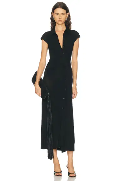 Helmut Lang Short Sleeve Twist Dress | Thumbnail 1 Helmut Lang Short Sleeve Twist Dress | Thumbnail 1