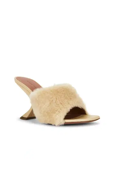 Amina Muaddi Taylor Shearling 90 Mule | Thumbnail 2 Amina Muaddi Taylor Shearling 90 Mule | Thumbnail 2