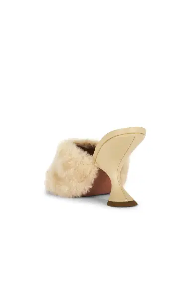 Amina Muaddi Taylor Shearling 90 Mule | Thumbnail 3 Amina Muaddi Taylor Shearling 90 Mule | Thumbnail 3