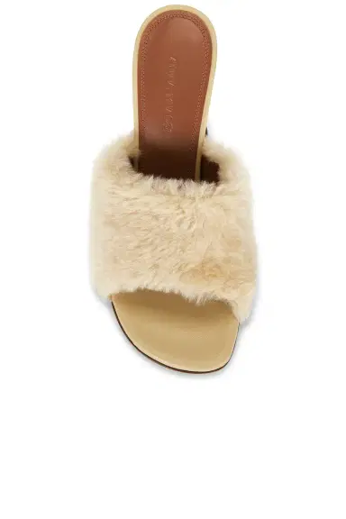 Amina Muaddi Taylor Shearling 90 Mule | Thumbnail 4 Amina Muaddi Taylor Shearling 90 Mule | Thumbnail 4