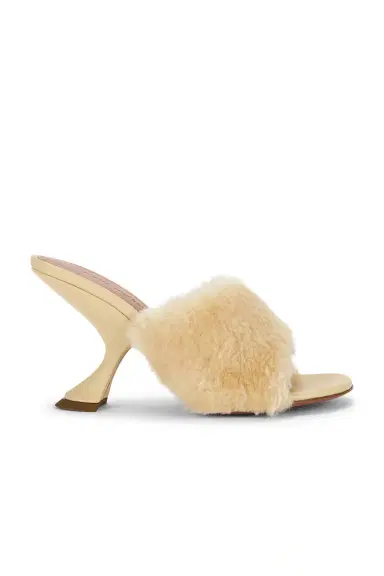 Amina Muaddi Taylor Shearling 90 Mule | Thumbnail 1 Amina Muaddi Taylor Shearling 90 Mule | Thumbnail 1