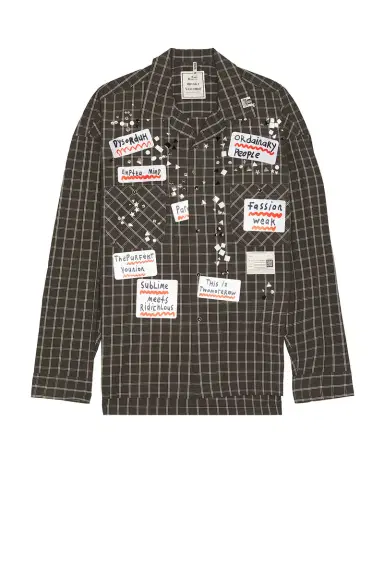 Maison MIHARA YASUHIRO Longsleeve Check Shirt With Sticker | Thumbnail 4 Maison MIHARA YASUHIRO Longsleeve Check Shirt With Sticker | Thumbnail 4