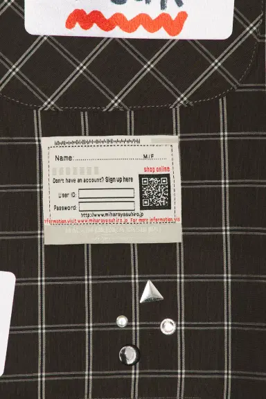 Maison MIHARA YASUHIRO Longsleeve Check Shirt With Sticker | Thumbnail 5 Maison MIHARA YASUHIRO Longsleeve Check Shirt With Sticker | Thumbnail 5