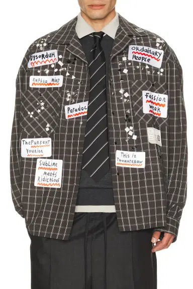 Maison MIHARA YASUHIRO Longsleeve Check Shirt With Sticker | Thumbnail 1 Maison MIHARA YASUHIRO Longsleeve Check Shirt With Sticker | Thumbnail 1