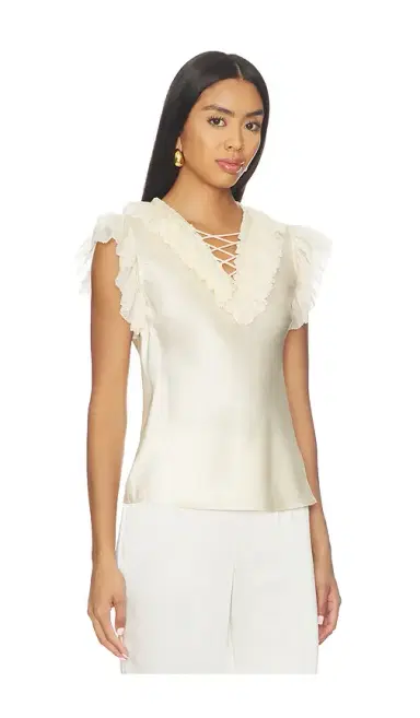 Ulla Johnson Ilyana Sleeveless Silk Top With Lace Up | Thumbnail 2 Ulla Johnson Ilyana Sleeveless Silk Top With Lace Up | Thumbnail 2