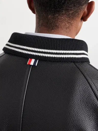 Thom Browne Oversized Striped Leather Bomber Jacket - Men | Thumbnail 6 Thom Browne Oversized Striped Leather Bomber Jacket - Men | Thumbnail 6