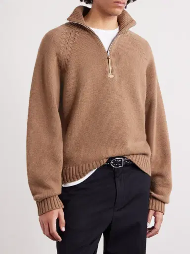 Tom Ford Wool and Cashmere-Blend Half-Zip Sweater - Men | Thumbnail 3 Tom Ford Wool and Cashmere-Blend Half-Zip Sweater - Men | Thumbnail 3