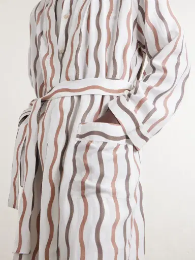 Frescobol Carioca La Marzocco Striped Belted Tencel® and Linen-Blend Pyjamas - Men | Thumbnail 5 Frescobol Carioca La Marzocco Striped Belted Tencel® and Linen-Blend Pyjamas - Men | Thumbnail 5