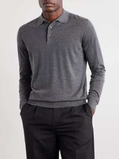 FEDELI Sportman Cashmere and Silk-Blend Polo Shirt - Men | Thumbnail 3 FEDELI Sportman Cashmere and Silk-Blend Polo Shirt - Men | Thumbnail 3