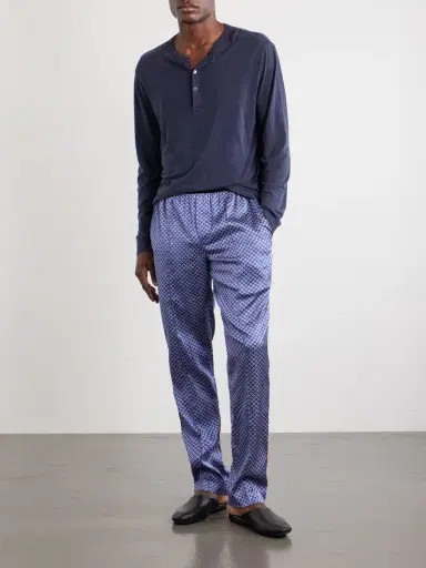 Tom Ford Printed Silk-Blend Satin Pyjama Trousers - Men | Thumbnail 2 Tom Ford Printed Silk-Blend Satin Pyjama Trousers - Men | Thumbnail 2