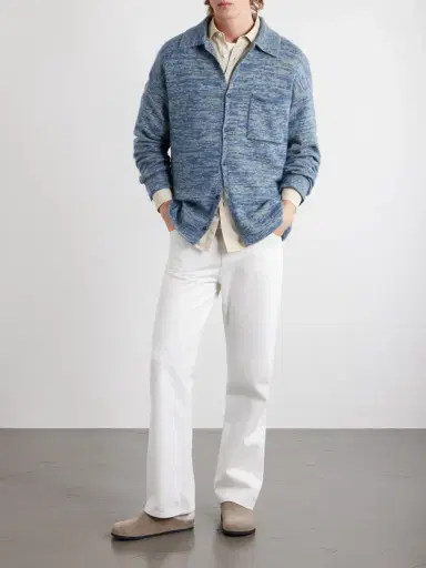 The Elder Statesman Knitted-Cashmere and Silk-Bend Cardigan - Men | Thumbnail 2 The Elder Statesman Knitted-Cashmere and Silk-Bend Cardigan - Men | Thumbnail 2