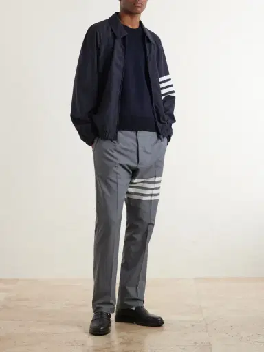Thom Browne Milano Stitch Wool, Linen and Cotton-Blend Sweater - Men | Thumbnail 2 Thom Browne Milano Stitch Wool, Linen and Cotton-Blend Sweater - Men | Thumbnail 2