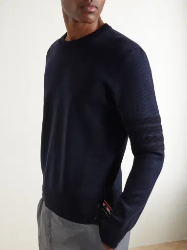 Thom Browne Milano Stitch Wool, Linen and Cotton-Blend Sweater - Men | Thumbnail 5 Thom Browne Milano Stitch Wool, Linen and Cotton-Blend Sweater - Men | Thumbnail 5