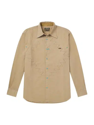 KAPITAL Thunderbird Panelled Cotton-Twill Shirt - Men | Thumbnail 1 KAPITAL Thunderbird Panelled Cotton-Twill Shirt - Men | Thumbnail 1
