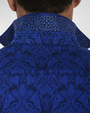 Robert Graham Men's Highland Stretch Cotton Jacquard Sport Shirt | Thumbnail 4 Robert Graham Men's Highland Stretch Cotton Jacquard Sport Shirt | Thumbnail 4