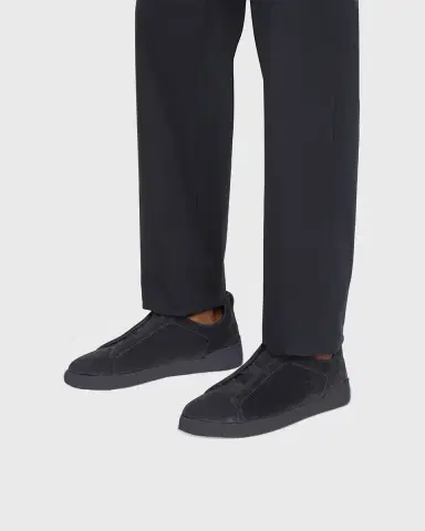 ZEGNA Men 's Triple Stitch Suede Sneakers | Thumbnail 2 ZEGNA Men 's Triple Stitch Suede Sneakers | Thumbnail 2