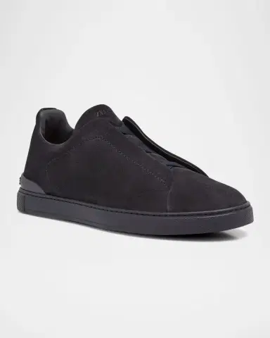 ZEGNA Men 's Triple Stitch Suede Sneakers | Thumbnail 3 ZEGNA Men 's Triple Stitch Suede Sneakers | Thumbnail 3