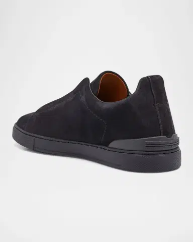 ZEGNA Men 's Triple Stitch Suede Sneakers | Thumbnail 4 ZEGNA Men 's Triple Stitch Suede Sneakers | Thumbnail 4