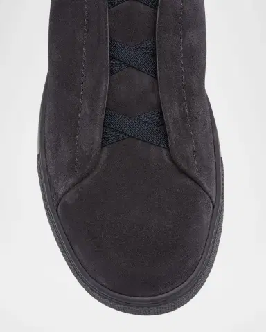 ZEGNA Men 's Triple Stitch Suede Sneakers | Thumbnail 7 ZEGNA Men 's Triple Stitch Suede Sneakers | Thumbnail 7