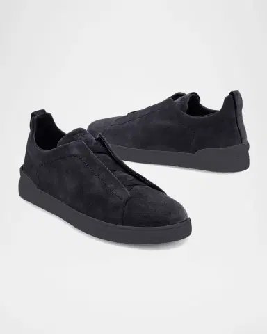 ZEGNA Men 's Triple Stitch Suede Sneakers | Thumbnail 8 ZEGNA Men 's Triple Stitch Suede Sneakers | Thumbnail 8