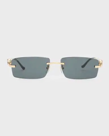 Cartier Men 's Rimless Metal Rectangle Sunglasses | Thumbnail 2 Cartier Men 's Rimless Metal Rectangle Sunglasses | Thumbnail 2