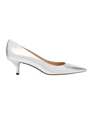 Stuart Weitzman Stuart Metallic Leather Kitten-Heel Pumps | Thumbnail 1 Stuart Weitzman Stuart Metallic Leather Kitten-Heel Pumps | Thumbnail 1