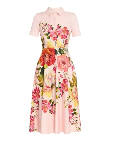 Rickie Freeman for Teri Jon Floral-Print Fit-&-Flare Shirtdress | Thumbnail 1 Rickie Freeman for Teri Jon Floral-Print Fit-&-Flare Shirtdress | Thumbnail 1