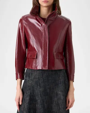 Akris punto Faux-Leather Trucker Jacket | Thumbnail 6 Akris punto Faux-Leather Trucker Jacket | Thumbnail 6