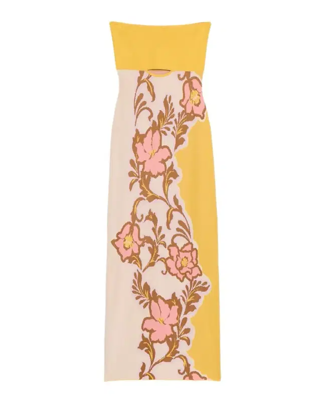 Fletcher Floral Knit Strapless Dress Fletcher Floral Knit Strapless Dress
